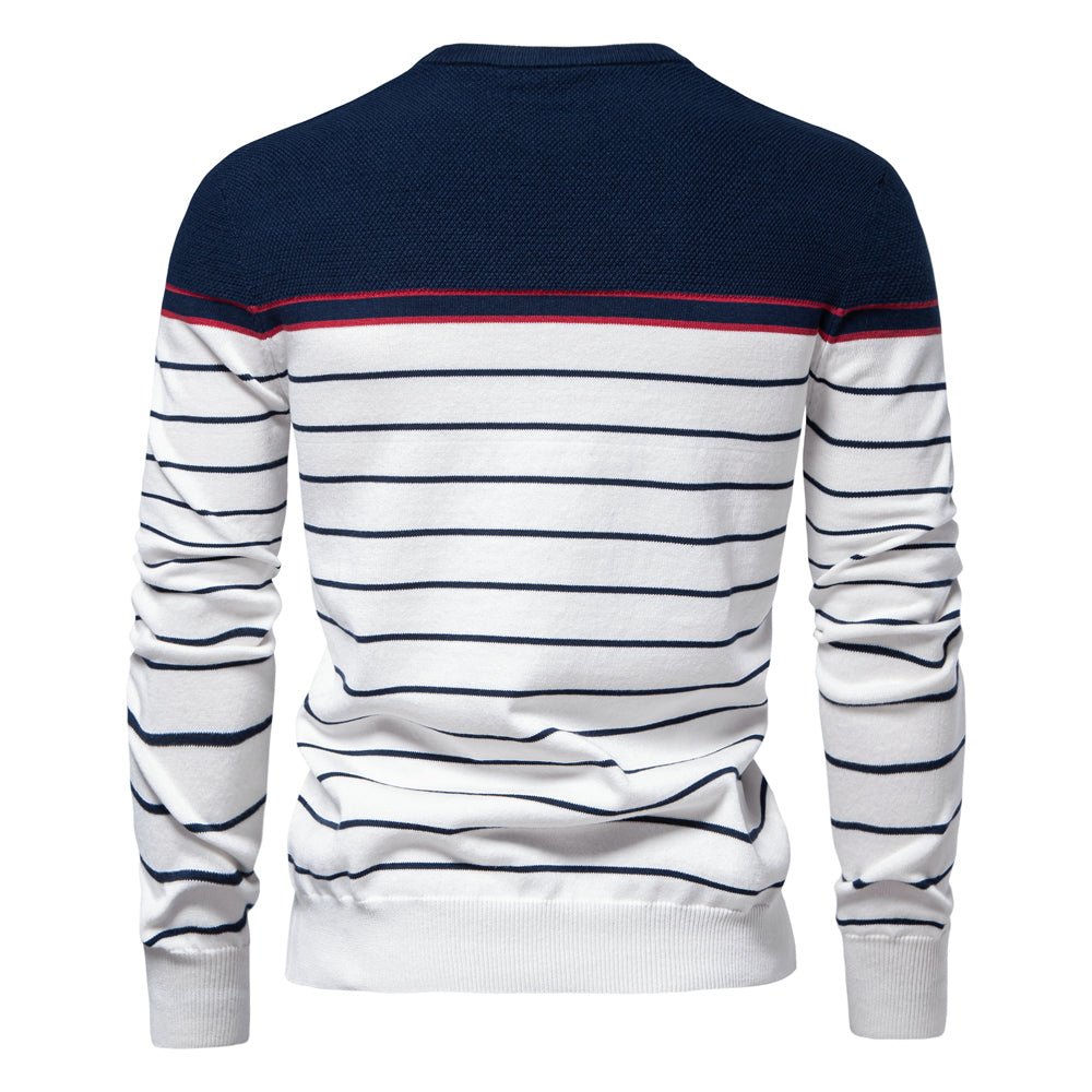 Casual O-neck Cotton Pullover Men Sweater - Image 3