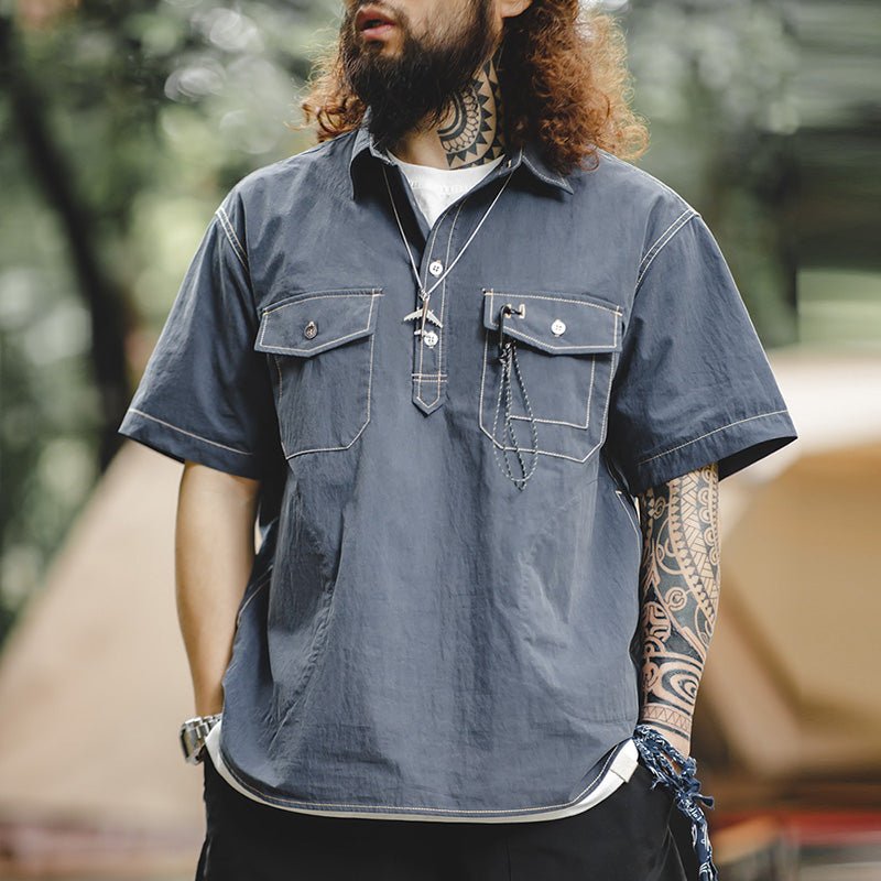 Casual Outdoor Collection Blue Short Sleeve Shirt - Image 2