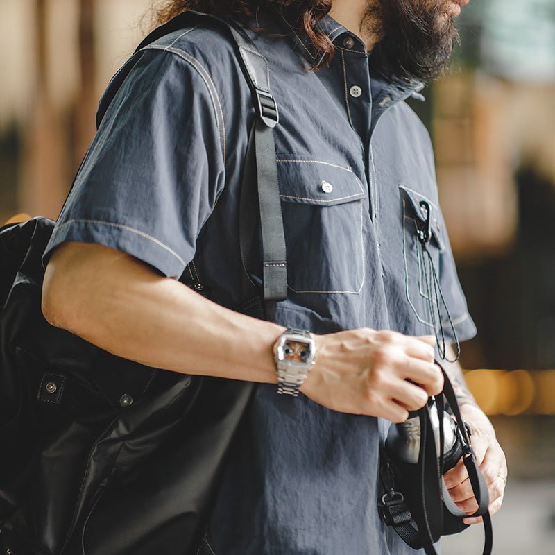 Casual Outdoor Collection Blue Short Sleeve Shirt - Image 3