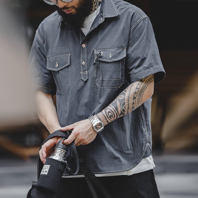 Casual Outdoor Collection Blue Short Sleeve Shirt - Image 4