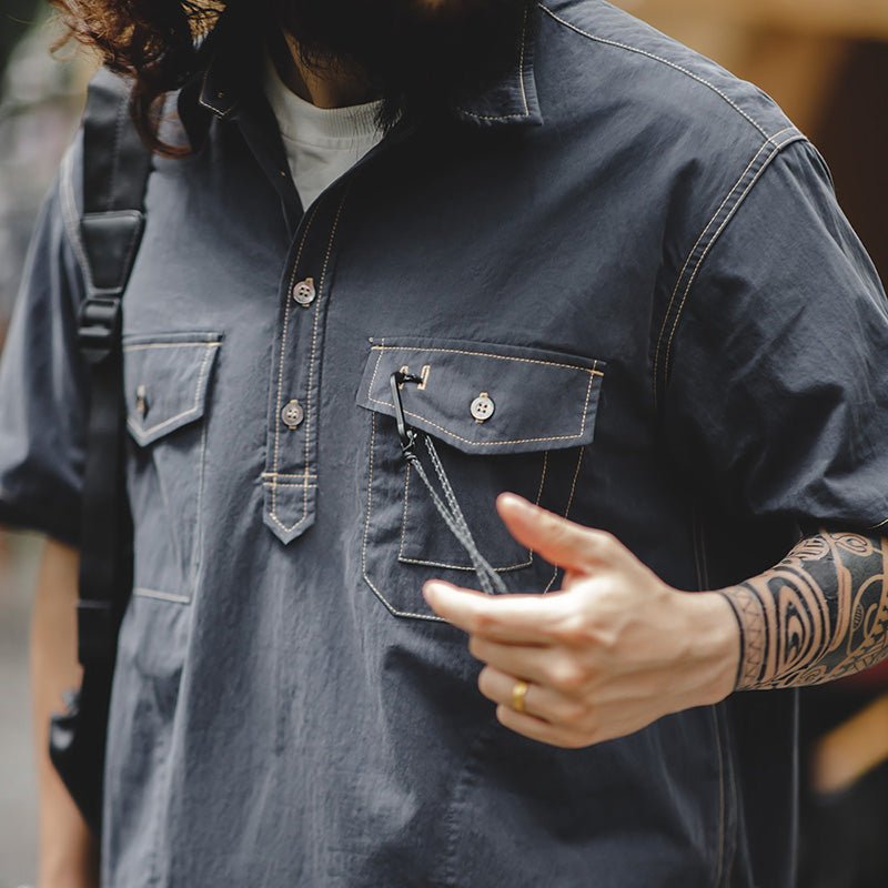 Casual Outdoor Collection Blue Short Sleeve Shirt - Image 6