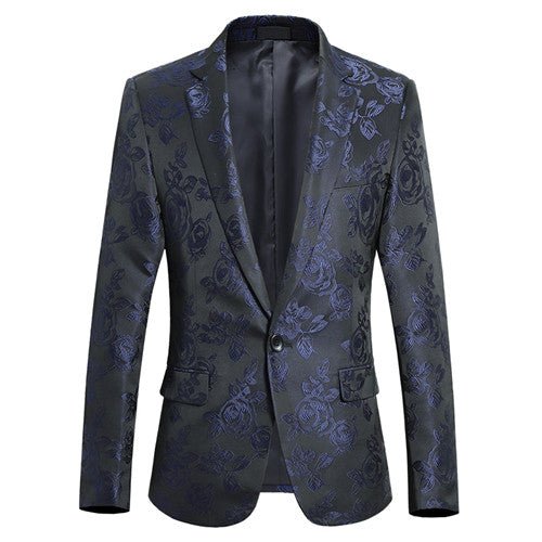 Men Jacquard Suit Jacket Slim Fit Dress Coat - Image 6