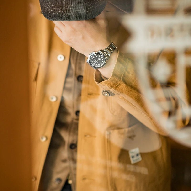 Canvas Jacket Multi Pocket Khaki Lapel Thin Coat - Image 10