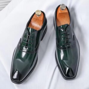 Patent Leather Men's Shoes Pointed Oxford