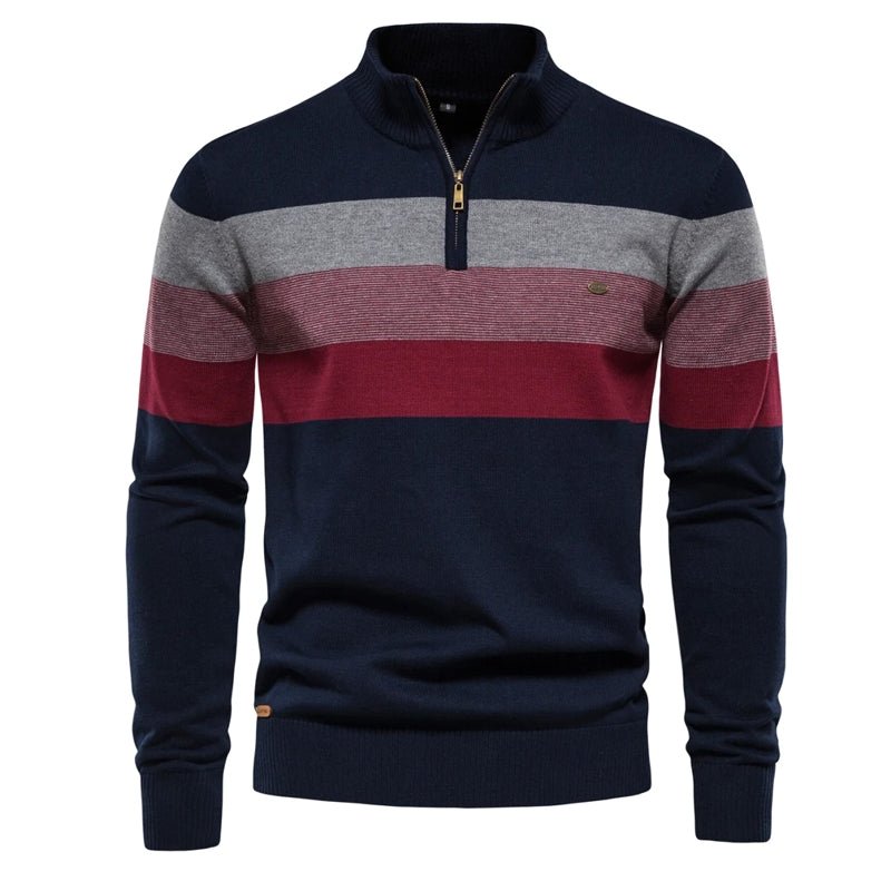 Casual Zipper Mock Neck Sweater for Men - Image 2