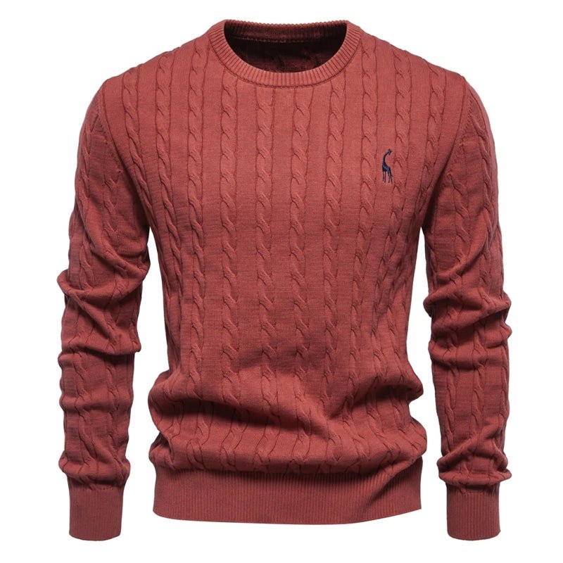 Round Neck Classic Twist Patterned Pullover Knitted - Image 2