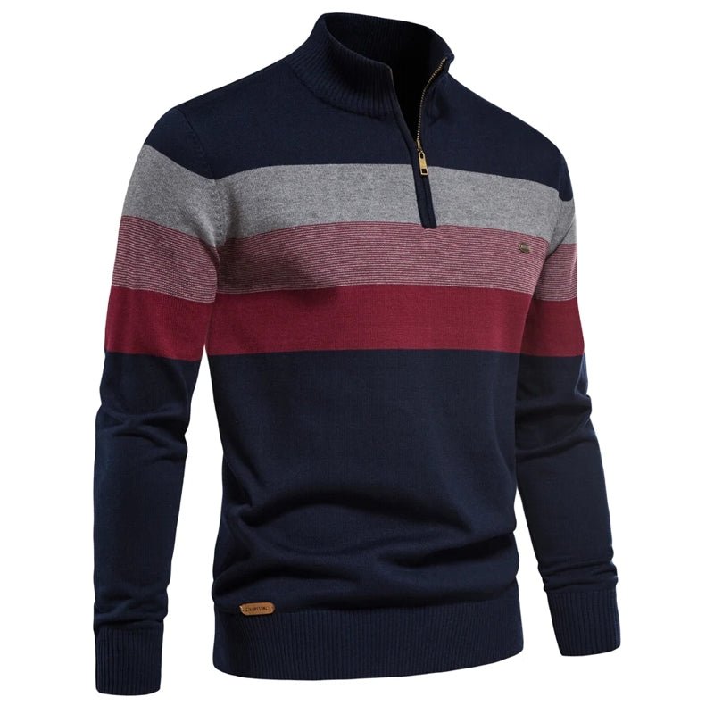 Casual Zipper Mock Neck Sweater for Men - Image 3