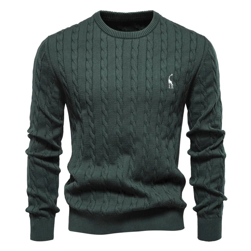Round Neck Classic Twist Patterned Pullover Knitted - Image 4