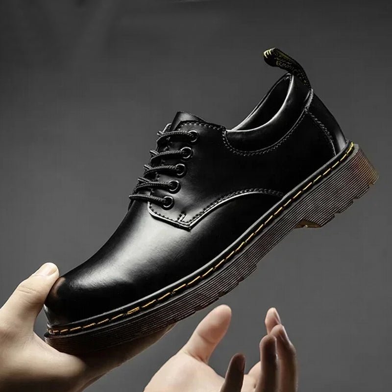 Men Genuine Leather Round Toe Walking Shoes - Image 7