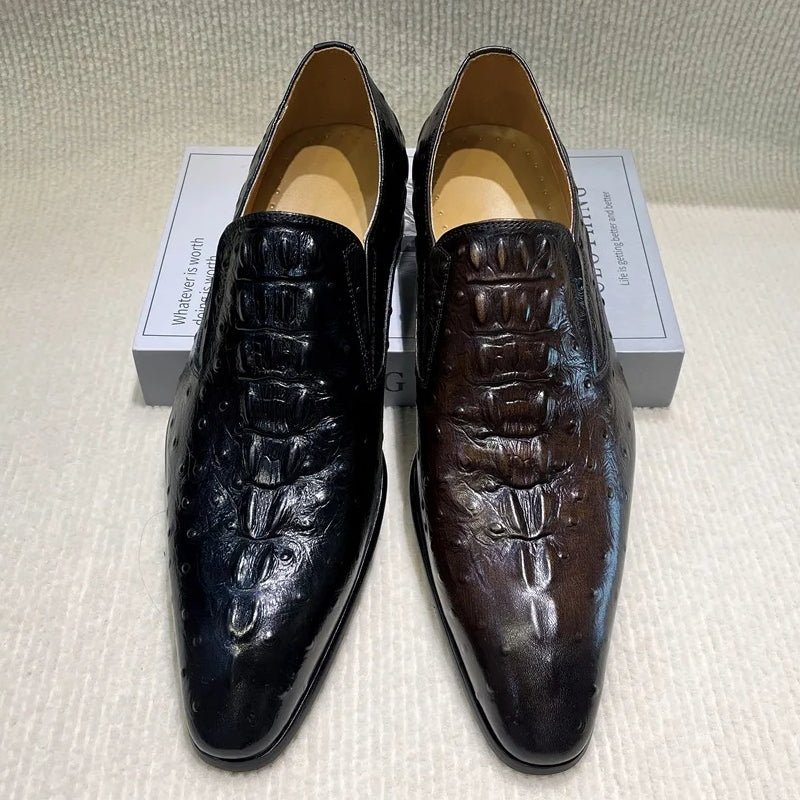 Formal Oxford Leather Python Pattern Men Loafers - Image 5