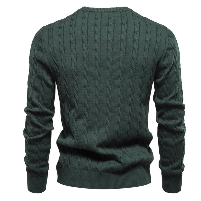 Round Neck Classic Twist Patterned Pullover Knitted - Image 5
