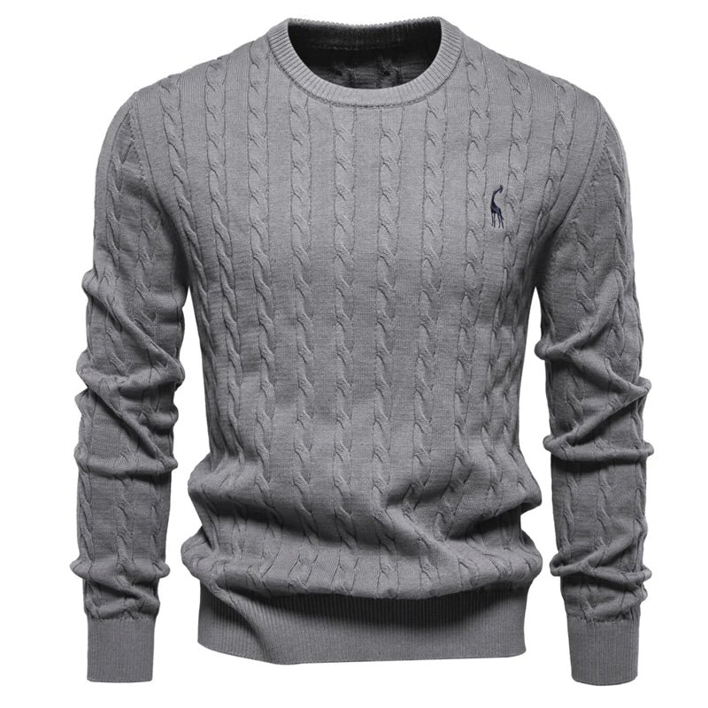Round Neck Classic Twist Patterned Pullover Knitted - Image 6