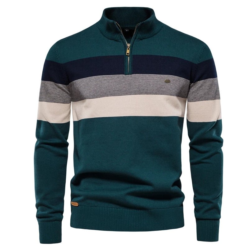 Casual Zipper Mock Neck Sweater for Men - Image 6