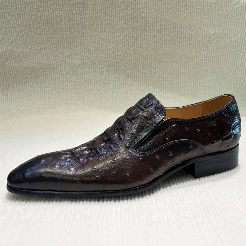 Formal Oxford Leather Python Pattern Men Loafers - Image 7
