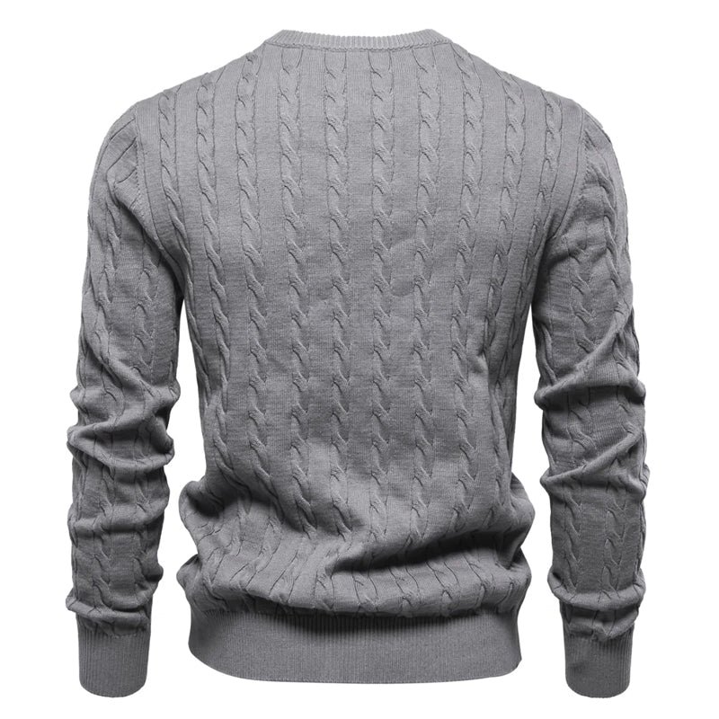 Round Neck Classic Twist Patterned Pullover Knitted - Image 7