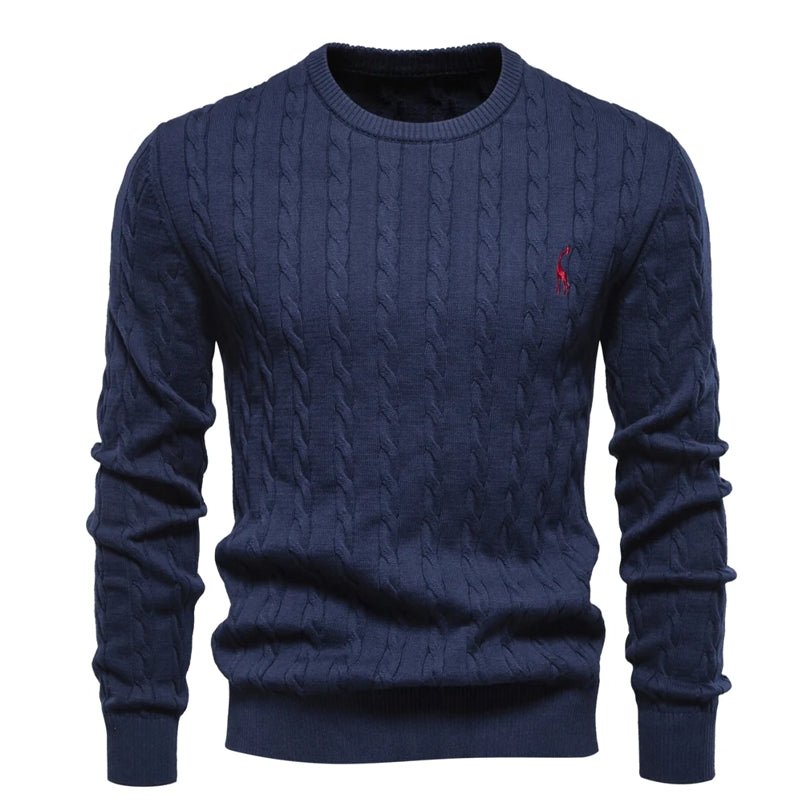 Round Neck Classic Twist Patterned Pullover Knitted - Image 8