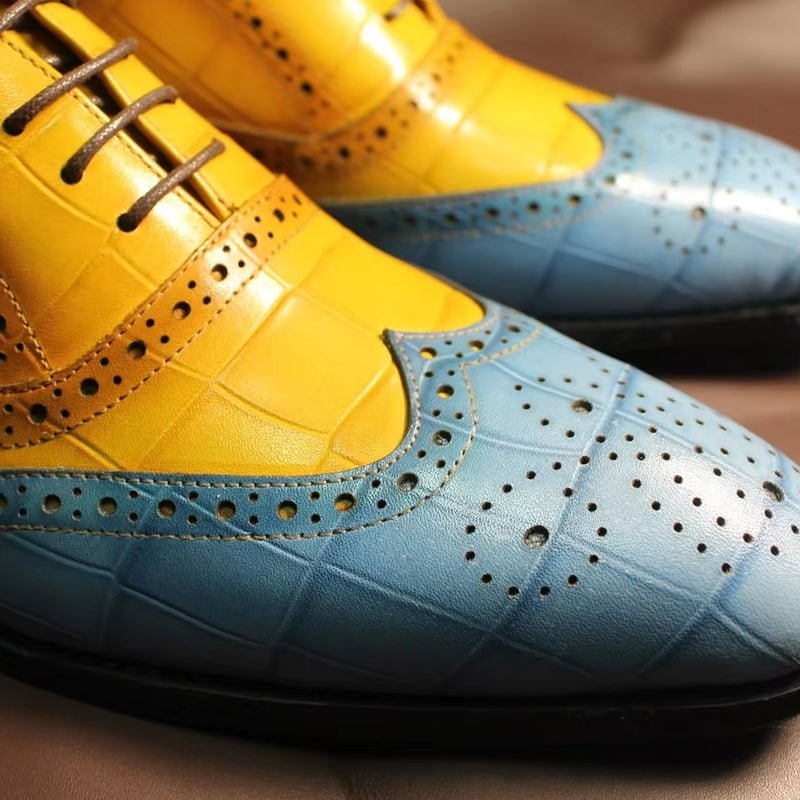 Luxury Leather Crocodile Pattern Oxford Shoes - Image 8