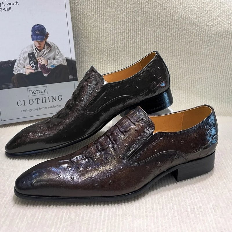 Formal Oxford Leather Python Pattern Men Loafers - Image 2
