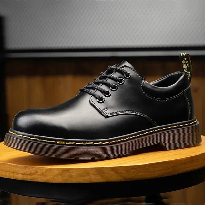 Men Genuine Leather Round Toe Walking Shoes - Image 11