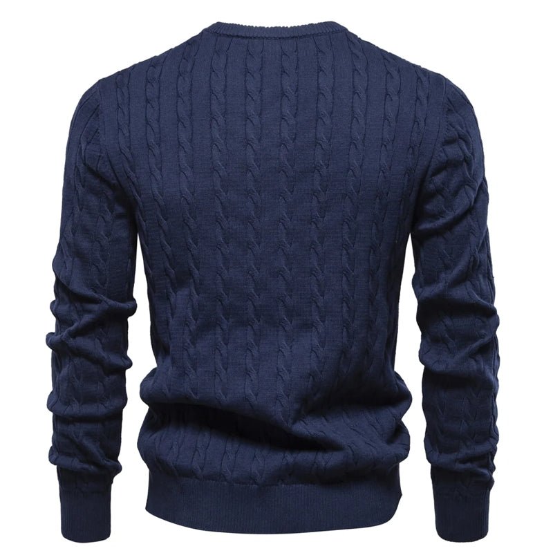 Round Neck Classic Twist Patterned Pullover Knitted - Image 9