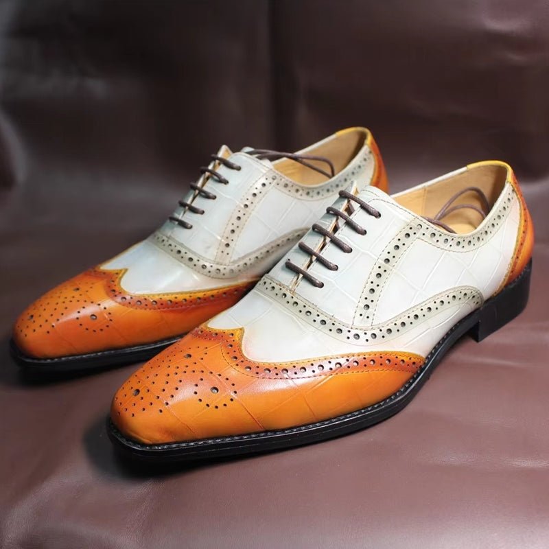 Luxury Leather Crocodile Pattern Oxford Shoes - Image 11