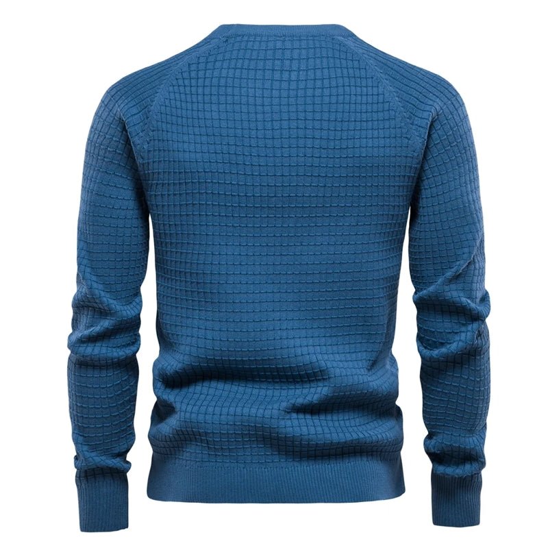 Cotton Men Sweaters Solid Color O Neck - Image 4