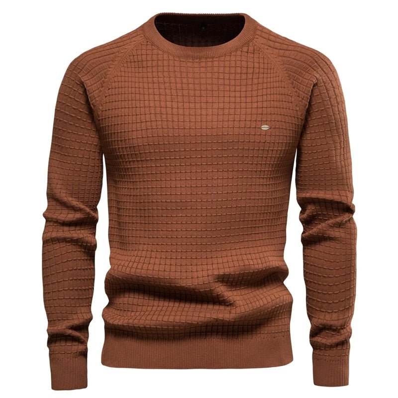 Cotton Men Sweaters Solid Color O Neck - Image 6