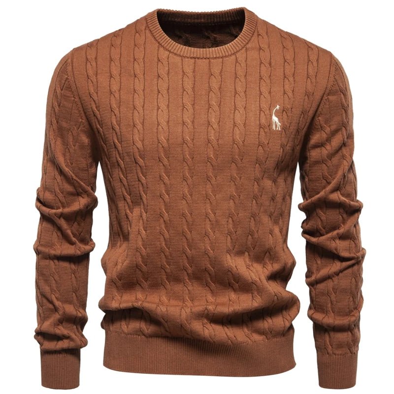 Round Neck Classic Twist Patterned Pullover Knitted - Image 14