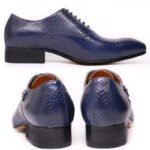 Men Leather Oxford Shoes Snake Skin Print Business