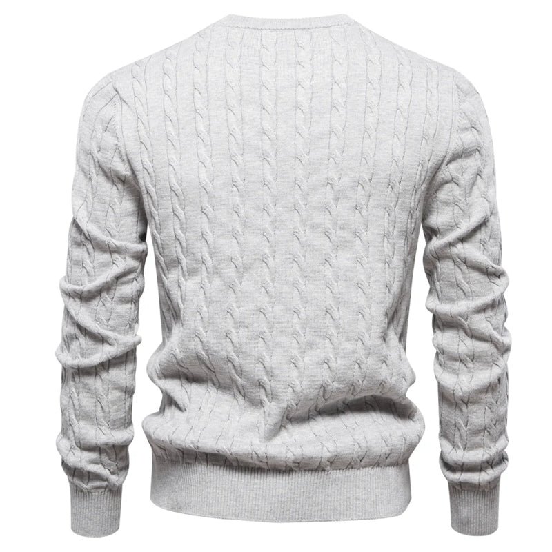 Round Neck Classic Twist Patterned Pullover Knitted - Image 19