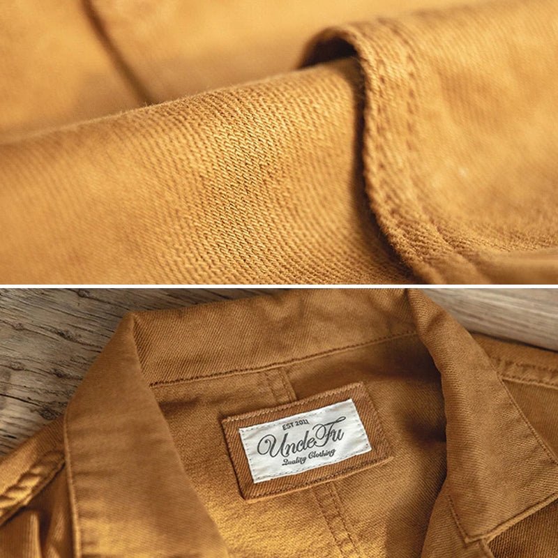 Men Work Wear Cotton Coats Multi Pocket Jacket - Image 7