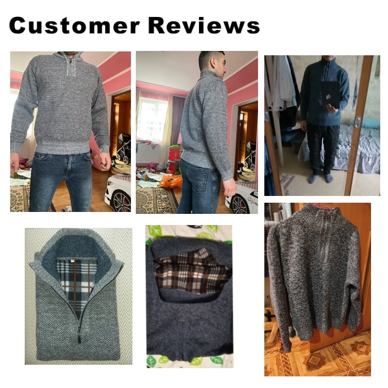 Warm Pullover Quality Male Slim Knitted Wool Sweaters - Image 4
