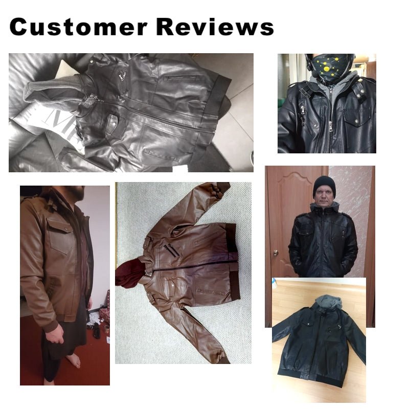 Faux Leather Biker Jacket Casual Motorcycle PU Jacket - Image 4