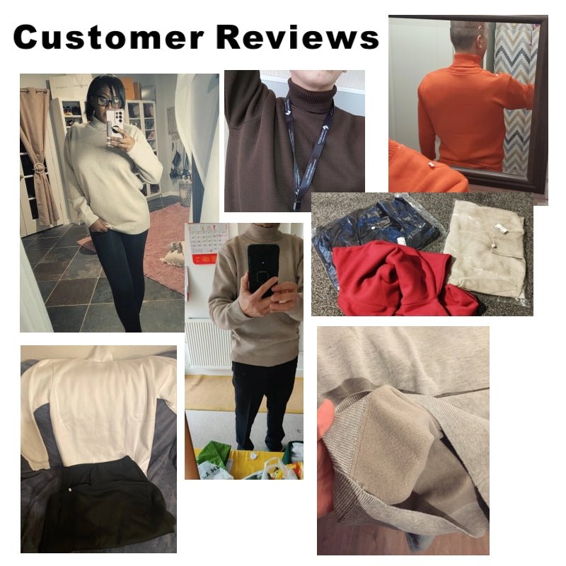 Knitting Pullovers Roll Neck Knitted Sweater Warm Jumper - Image 3