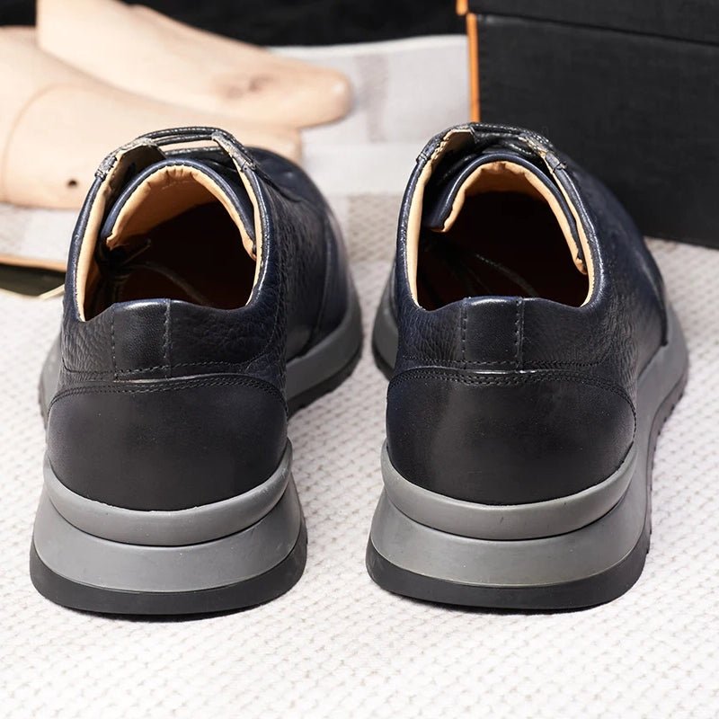 Men Genuine Leather Crocodile Pattern Casual Sneakers - Image 2