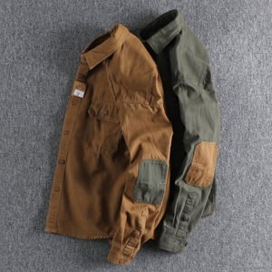 Retro Trend Youth Thin Coat Washed Grain Woven Cotton Shirt