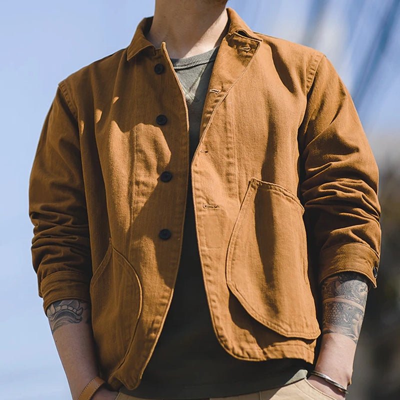 Men Work Wear Cotton Coats Multi Pocket Jacket - Image 3