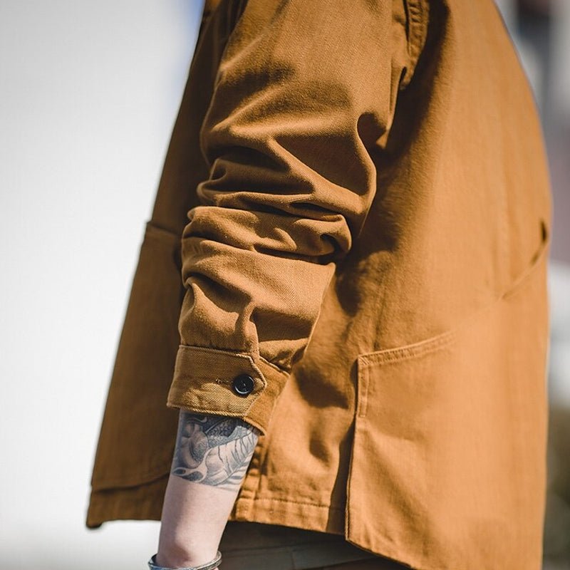 Men Work Wear Cotton Coats Multi Pocket Jacket - Image 2