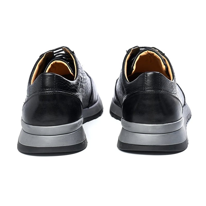 Men Genuine Leather Crocodile Pattern Casual Sneakers - Image 13