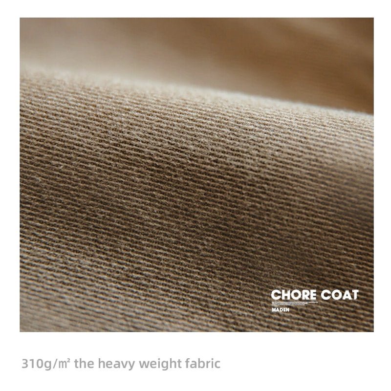 Cotton Solid Chore Coat Paris Buckle Jackets for Men - Image 7