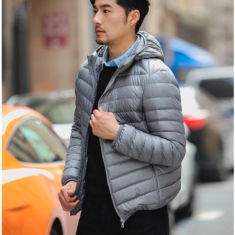 Ultra Light Duck Down Spring Hooded Jackets Men