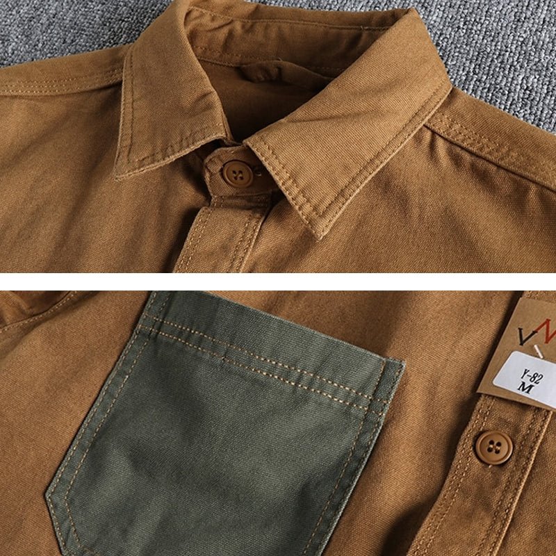 Retro Trend Youth Thin Coat Washed Grain Woven Cotton Shirt - Image 8