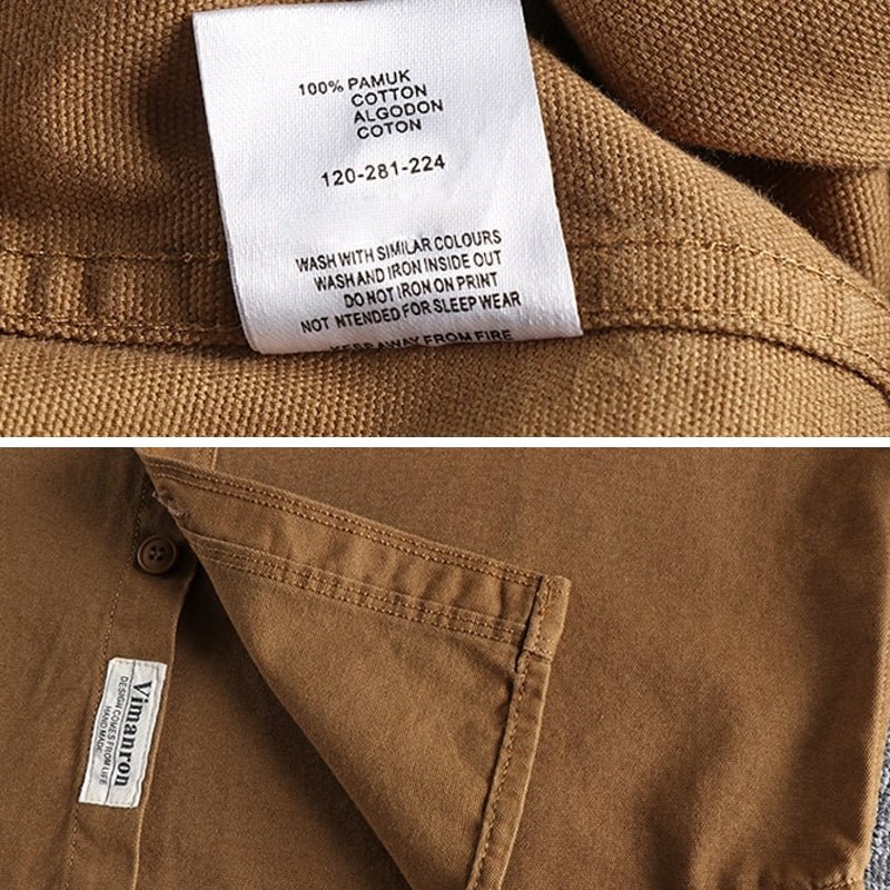 Retro Trend Youth Thin Coat Washed Grain Woven Cotton Shirt - Image 9