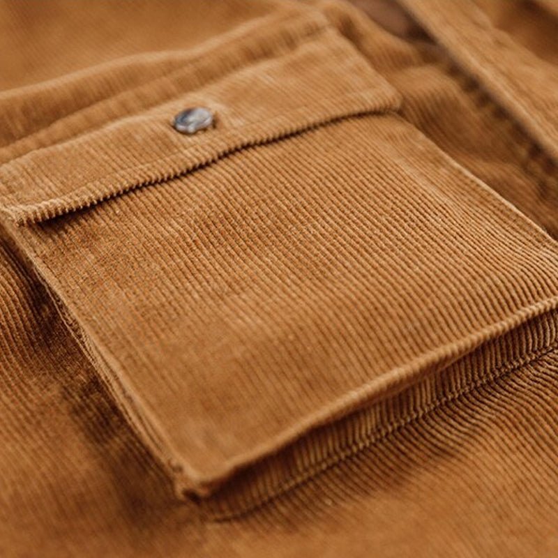 Men Vintage Corduroy Shirt Jacket - Image 8