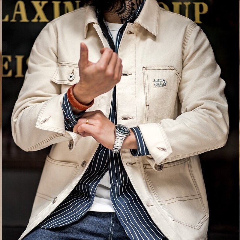 Cotton Lapel Jackets Multi-pocket Short Parkas - Image 12
