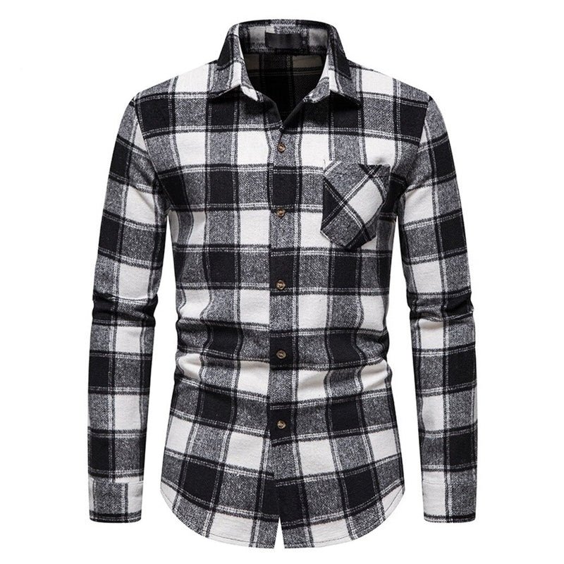 Trend Thick Warm Wool Flannel Casual Long Sleeve Shirt - Image 2