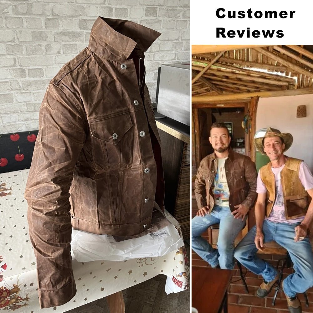 Retro Male Oil Waxed Canvas Coats Cotton Jacket - Image 5