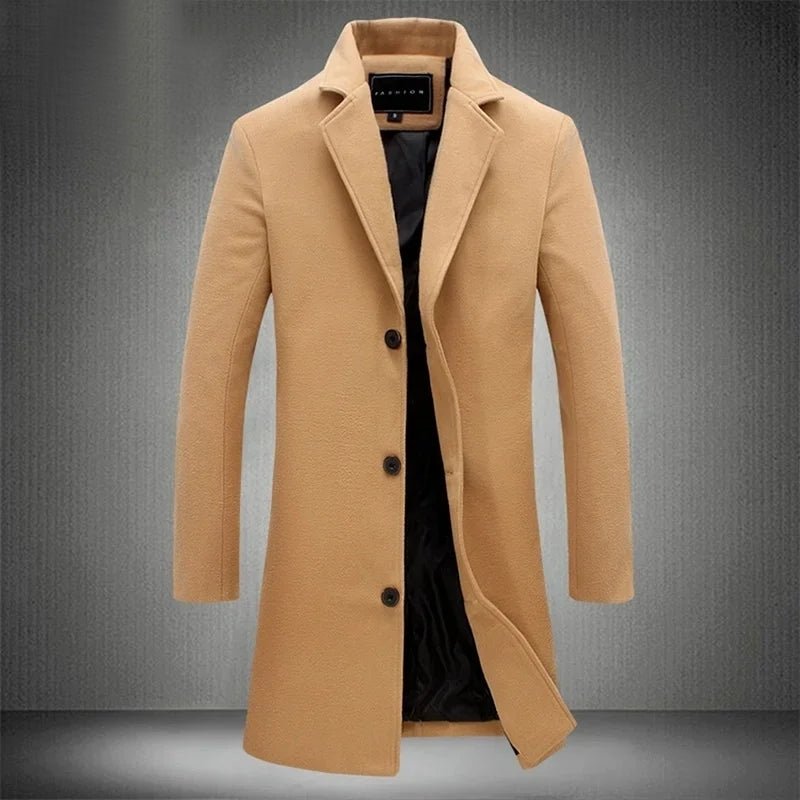 Long Cotton Coat Wool Blend Pure Jacket - Image 2