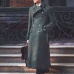 Men Double Breasted Polo Wool Blends Overcoat