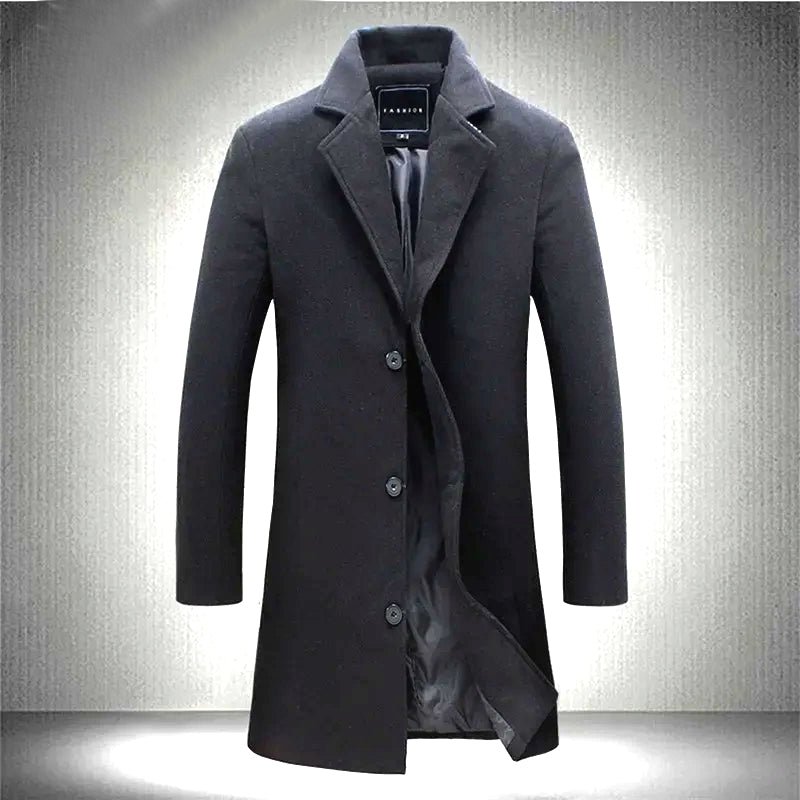 Long Cotton Coat Wool Blend Pure Jacket - Image 4
